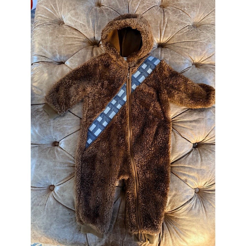 Baby Gap Star Wars Chewbacca Sherpa Fleece Hooded Coverall Brown 12-18 Months